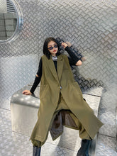 Women Retro Waistcoat Wide Leg Pants Two-Piece Suit